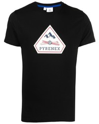 Мужская черная футболка с круглым вырезом с принтом от Pyrenex
