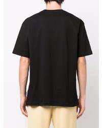 Мужская черная футболка с круглым вырезом с принтом от PAS DE ME