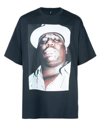 Мужская черная футболка с круглым вырезом с принтом от R13