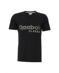 Мужская черная футболка с круглым вырезом с принтом от Reebok Classics