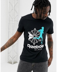 Мужская черная футболка с круглым вырезом с принтом от Reebok