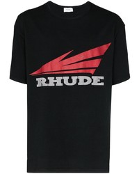 Мужская черная футболка с круглым вырезом с принтом от Rhude