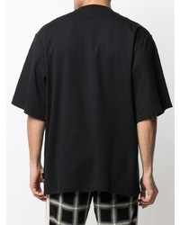 Мужская черная футболка с круглым вырезом с принтом от Gcds