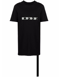 Мужская черная футболка с круглым вырезом с принтом от Rick Owens DRKSHDW