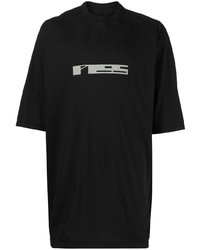 Мужская черная футболка с круглым вырезом с принтом от Rick Owens DRKSHDW