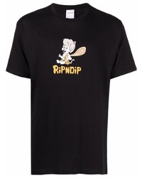 Мужская черная футболка с круглым вырезом с принтом от RIPNDIP