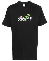 Мужская черная футболка с круглым вырезом с принтом от RIPNDIP