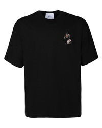 Мужская черная футболка с круглым вырезом с принтом от RtA