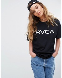 Женская черная футболка с круглым вырезом с принтом от RVCA