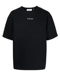 Мужская черная футболка с круглым вырезом с принтом от Róhe