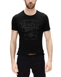 Мужская черная футболка с круглым вырезом с принтом от s.Oliver