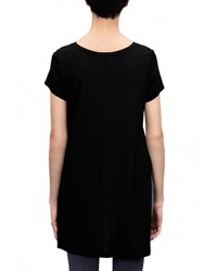 Женская черная футболка с круглым вырезом с принтом от s.Oliver Denim