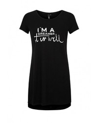 Женская черная футболка с круглым вырезом с принтом от s.Oliver Denim