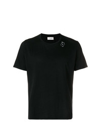 Мужская черная футболка с круглым вырезом с принтом от Saint Laurent