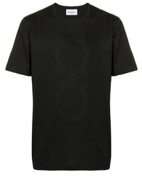 Мужская черная футболка с круглым вырезом с принтом от Salvatore Ferragamo