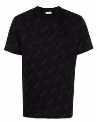Мужская черная футболка с круглым вырезом с принтом от Sandro Paris