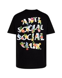 Мужская черная футболка с круглым вырезом с принтом от Anti Social Social Club