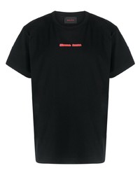 Мужская черная футболка с круглым вырезом с принтом от Simone Rocha