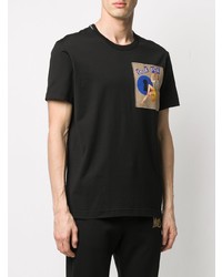Мужская черная футболка с круглым вырезом с принтом от Dolce & Gabbana