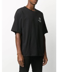 Мужская черная футболка с круглым вырезом с принтом от Societe Anonyme