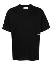 Мужская черная футболка с круглым вырезом с принтом от Soulland