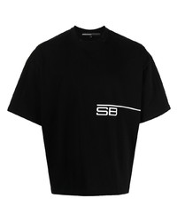Мужская черная футболка с круглым вырезом с принтом от Spencer Badu