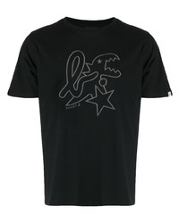 Мужская черная футболка с круглым вырезом с принтом от SPORT b. by agnès b.