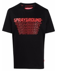 Мужская черная футболка с круглым вырезом с принтом от Sprayground