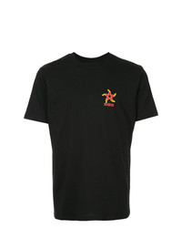 Мужская черная футболка с круглым вырезом с принтом от Sss World Corp