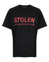 Мужская черная футболка с круглым вырезом с принтом от Stolen Girlfriends Club