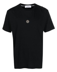 Мужская черная футболка с круглым вырезом с принтом от Stone Island