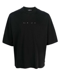 Мужская черная футболка с круглым вырезом с принтом от Stone Island Shadow Project