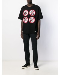 Мужская черная футболка с круглым вырезом с принтом от 000 Worldwide
