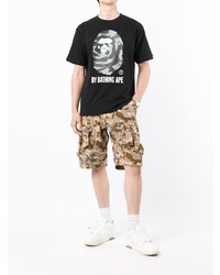 Мужская черная футболка с круглым вырезом с принтом от A Bathing Ape