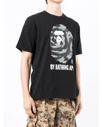 Мужская черная футболка с круглым вырезом с принтом от A Bathing Ape