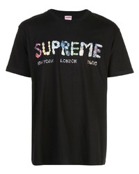 Мужская черная футболка с круглым вырезом с принтом от Supreme