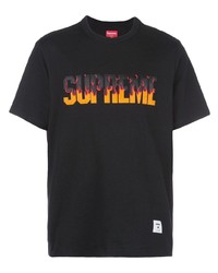 Мужская черная футболка с круглым вырезом с принтом от Supreme