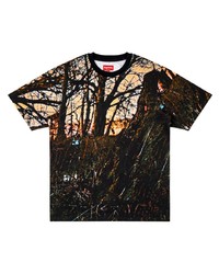 Мужская черная футболка с круглым вырезом с принтом от Supreme