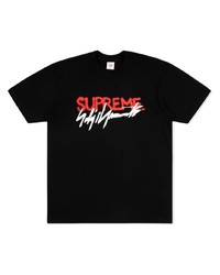 Мужская черная футболка с круглым вырезом с принтом от Supreme