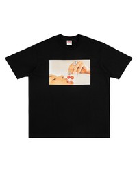 Мужская черная футболка с круглым вырезом с принтом от Supreme