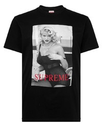 Мужская черная футболка с круглым вырезом с принтом от Supreme