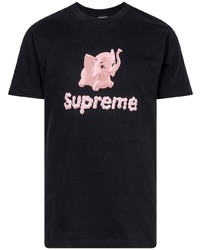 Мужская черная футболка с круглым вырезом с принтом от Supreme