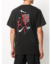 Мужская черная футболка с круглым вырезом с принтом от Nike