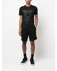 Мужская черная футболка с круглым вырезом с принтом от Moschino