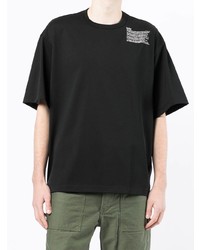 Мужская черная футболка с круглым вырезом с принтом от Kolor