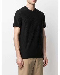 Мужская черная футболка с круглым вырезом с принтом от Ermenegildo Zegna