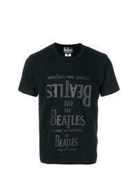 Мужская черная футболка с круглым вырезом с принтом от The Beatles X Comme Des Garçons