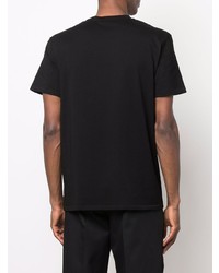 Мужская черная футболка с круглым вырезом с принтом от Just Cavalli