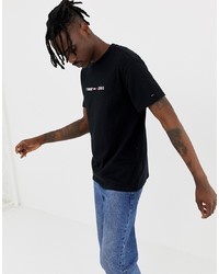 Мужская черная футболка с круглым вырезом с принтом от Tommy Jeans