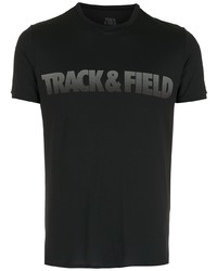 Мужская черная футболка с круглым вырезом с принтом от Track & Field